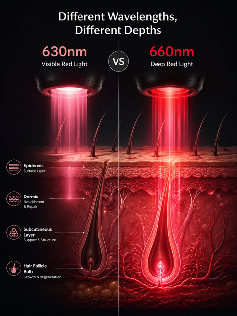 660nm vs 630nm Red Light Therapy: Which Wavelength Is Best for Hair Growth?