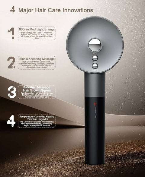 LumaBloom Red Light Therapy Scalp Massager